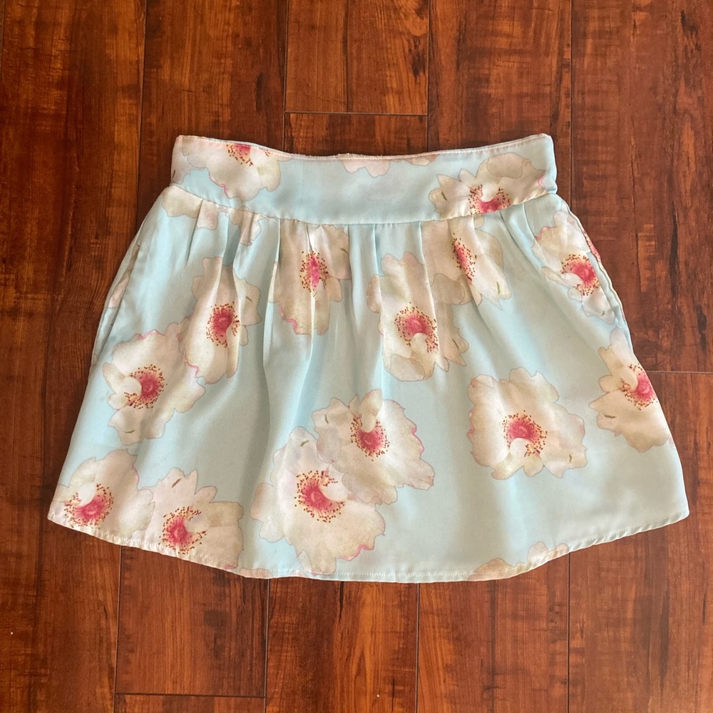 San Lorenzo Teal Sheer Skirt